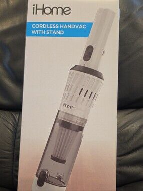 iHome Cordless Handvac in White and Gray with Stand